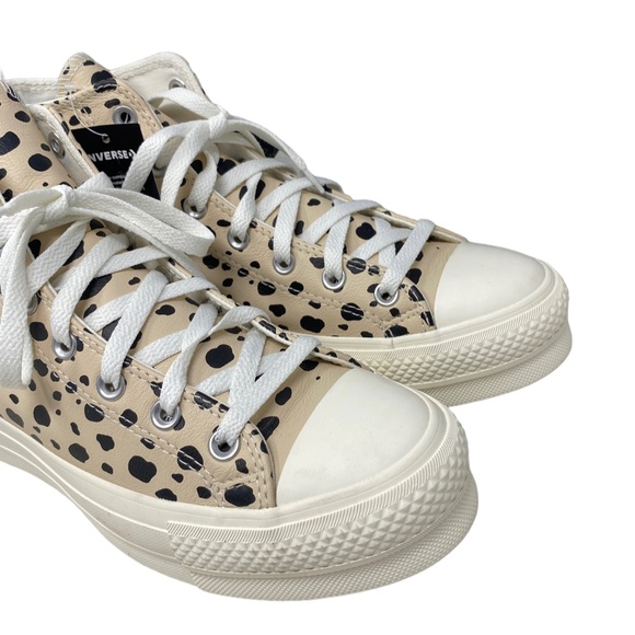 Converse Ctas Lift Platform Shoes High Leopard Leather Women Custom 568163C-WWLO - Picture 6 of 11